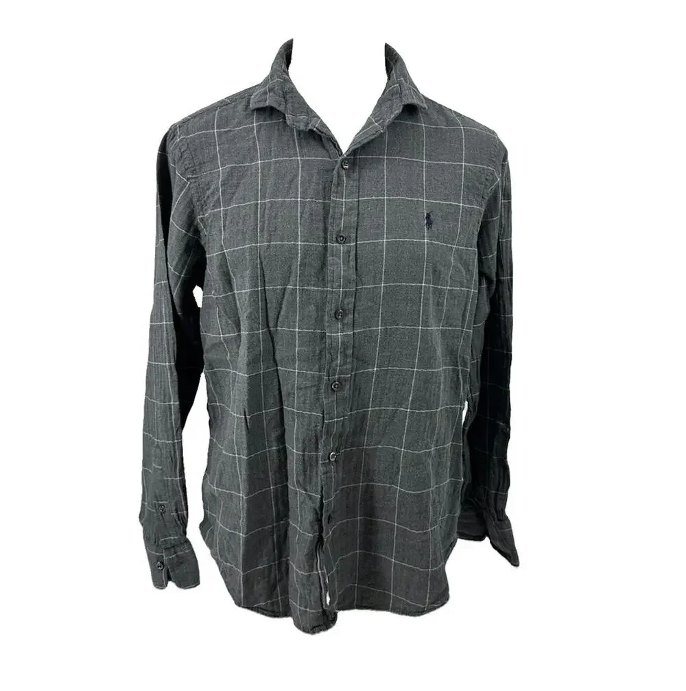 Polo Ralph Lauren Large Men Classic Fit Button Up Shirt Long Sleeve Cotton BC7